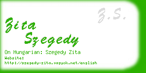 zita szegedy business card